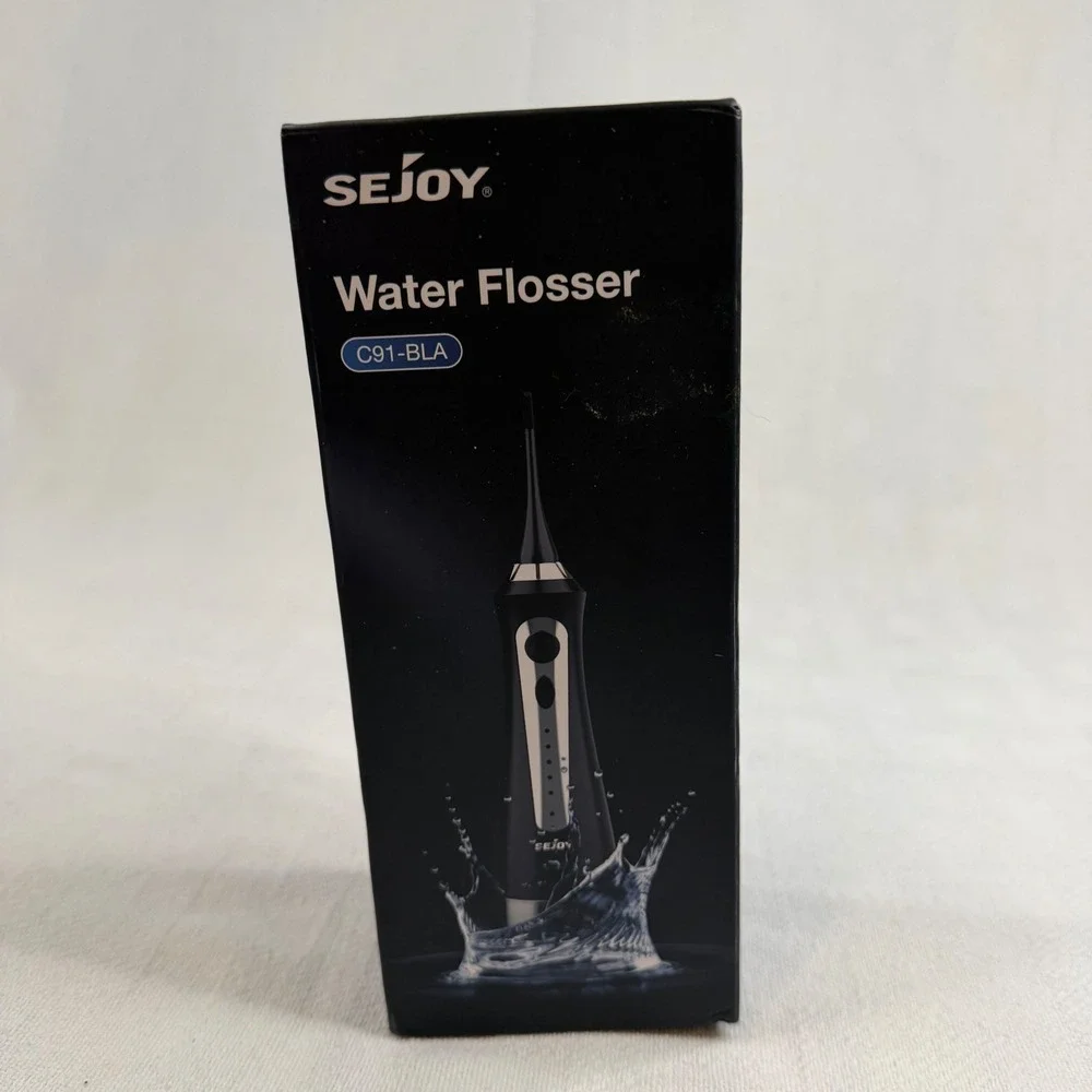 Sejoy Water Flosser C91-BLA Black Portable Cordless USB Rechargeable 230ml Tank